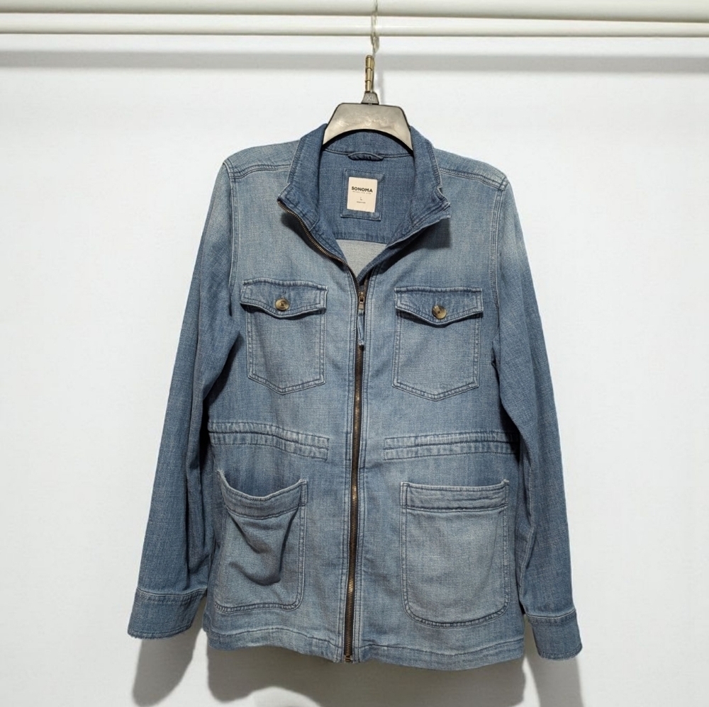 Sonoma Goods For Life Utility Denim Women's Jacket (EUC) (Large) - Picture 6 of 8